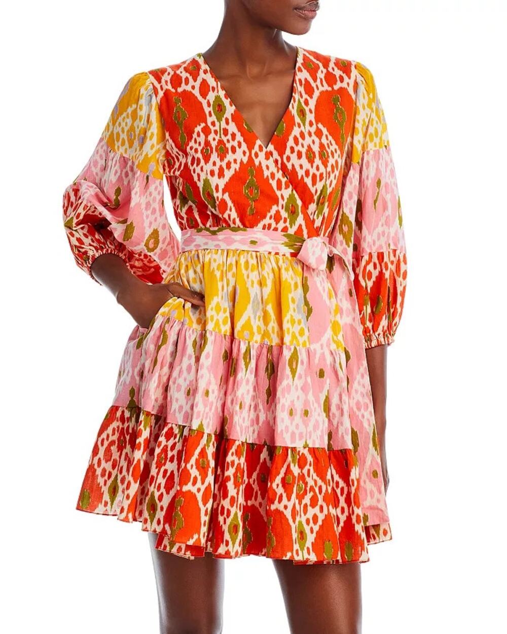 Charina Sarte Alhambra Printed Wrap Dress Maximalist Sunshine NWT XS